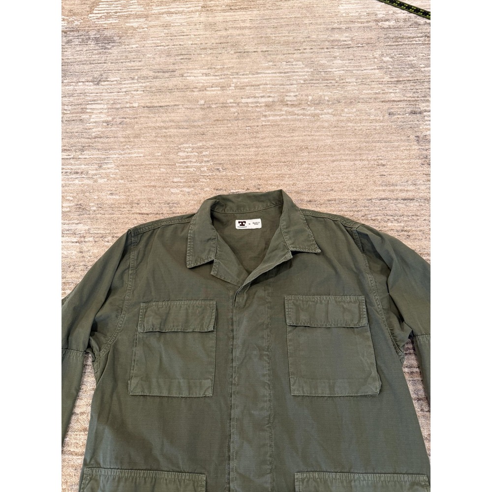 Tellason Jacket Mens Medium Green Cotton Military Field Utility Made In Italy - Picture 8 of 16